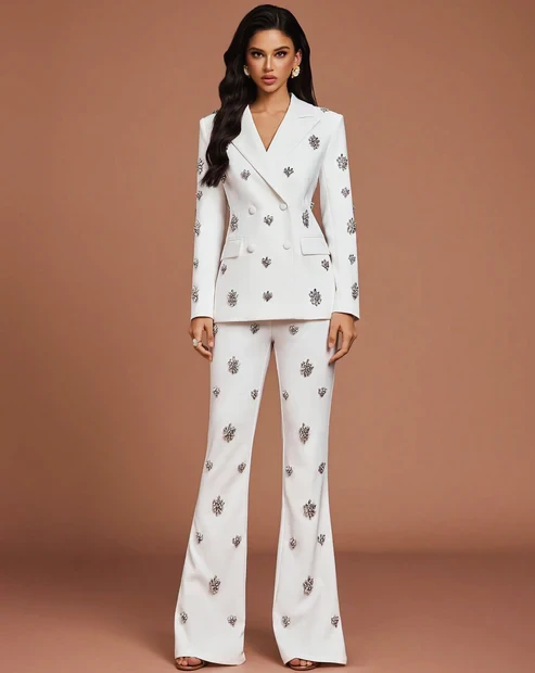 NEW Embellished Rhinestone Suit