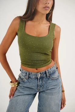 Sparkle Wide-Strap Top