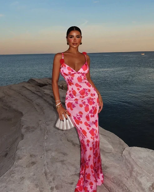 Satin Floral Dress