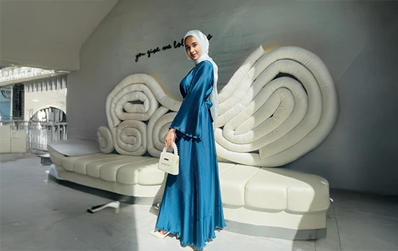 Faia pleated satin dress