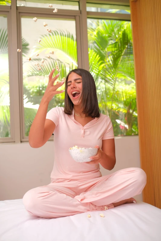 Love me softly pj in Powder Pink