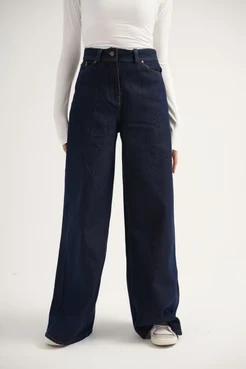 Wide Leg Denim Trousers
