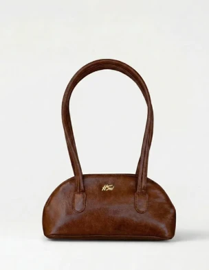 BRANDED BAGUETTE BAG CARAMEL