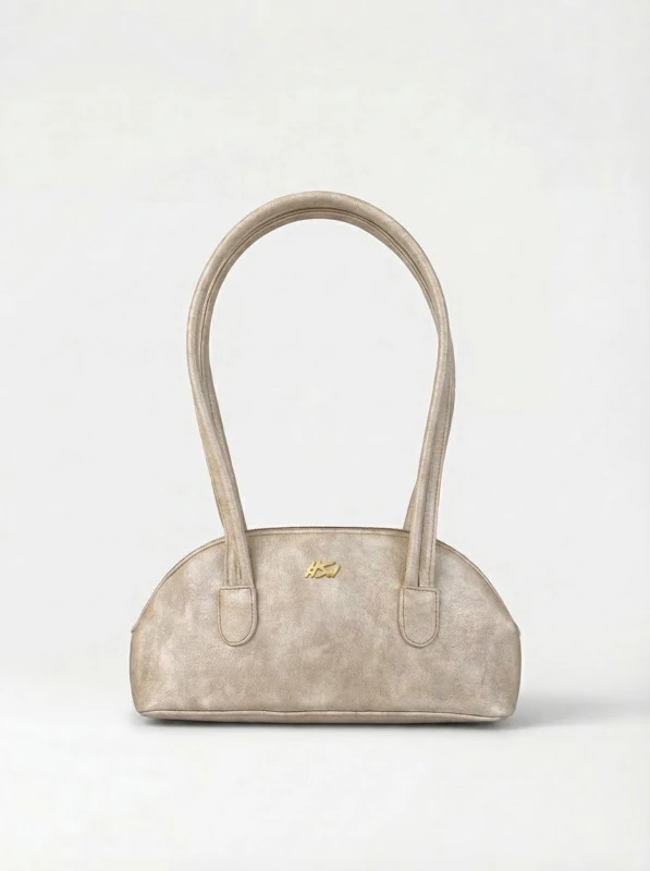 BRANDED BAGUETTE BAG BEIGE