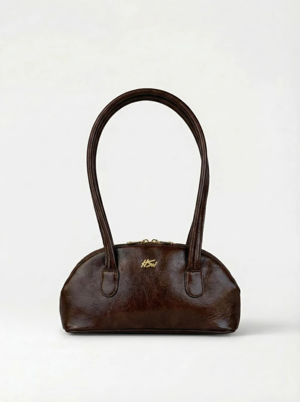 BRANDED BAGUETTE BAG BROWN