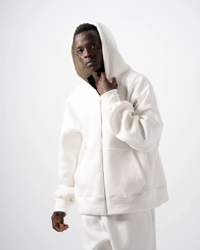 V1 Zip-Up Off-White Hoodie