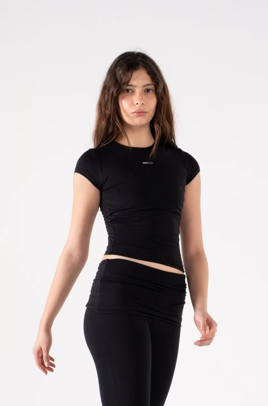 COTTON ROUND NECK CAP SLEEVE