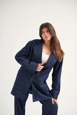Oversized Light Denim Blazer