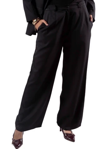 Women's Black Tailored-Pants