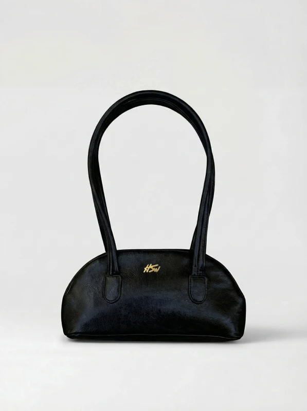 BRANDED BAGUETTE BAG BLACK