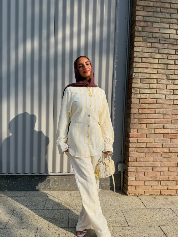Nayla shirt in Lemon stripes